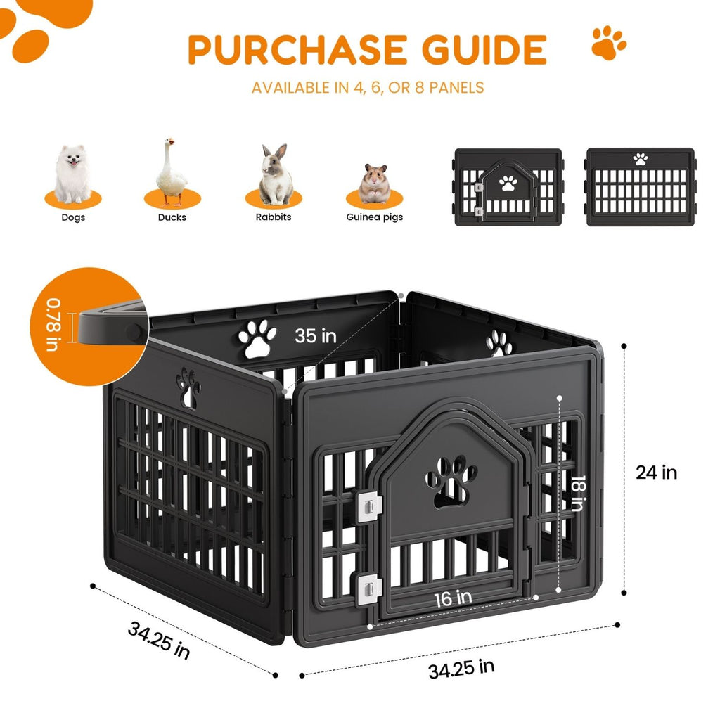 Plastic Pet Guardrails With Movable Enclosure for Small Pets – view 7