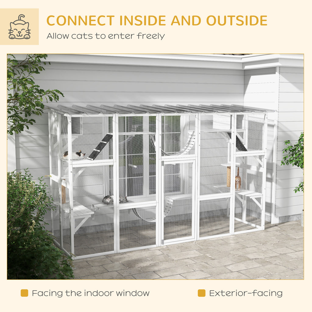 Large Outdoor Catio Cat Enclosure with Condos & Bridges – view 9