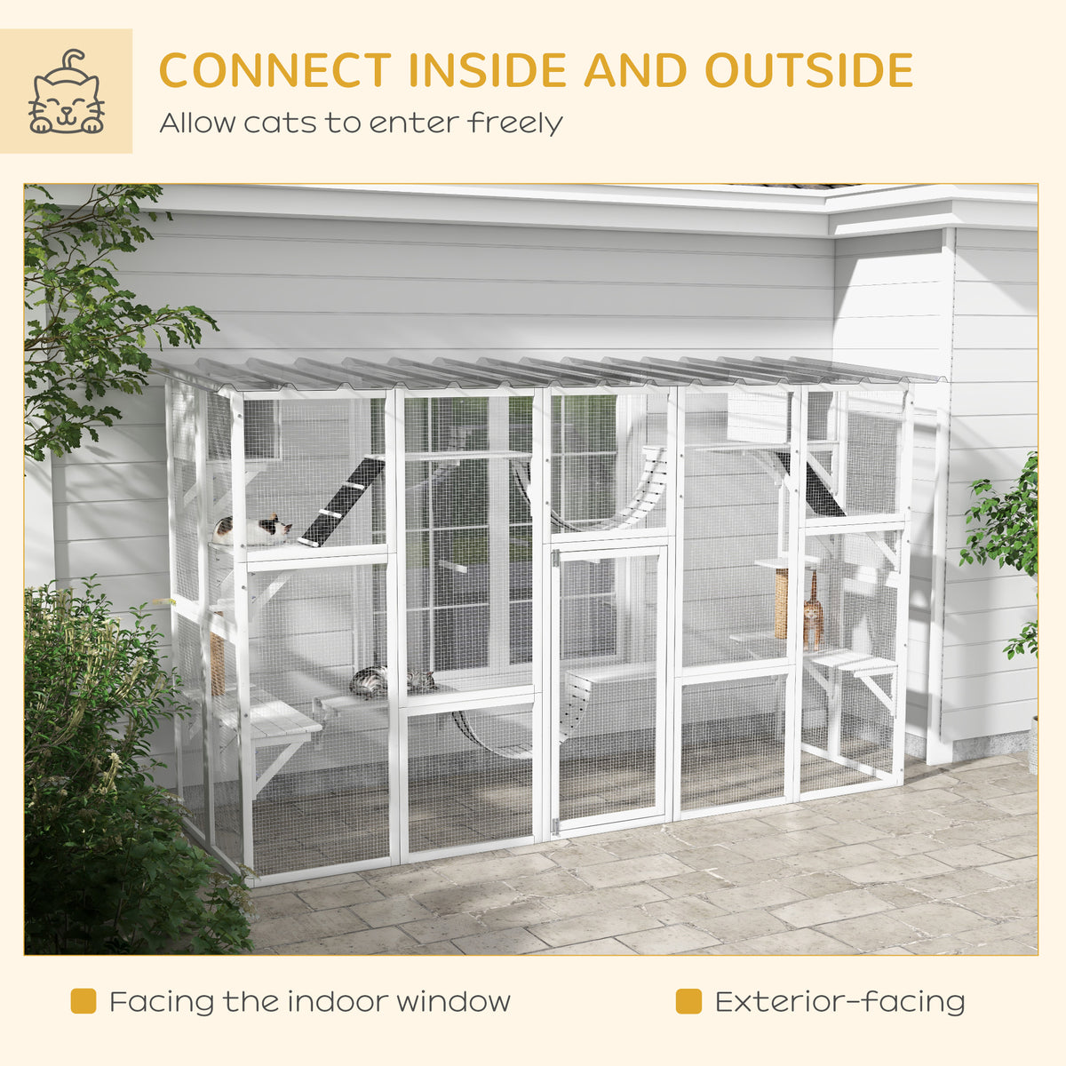 Large Outdoor Catio Cat Enclosure with Condos & Bridges – view 9