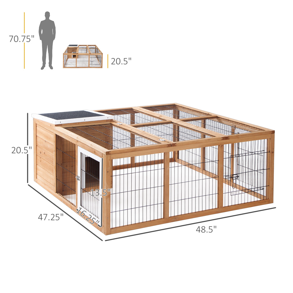 Rabbit Hutch for Small Animals with Easy Access Roof – view 8