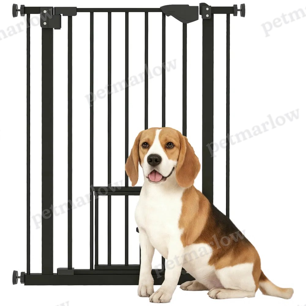 36" Easy Open Indoor Dog Gates for Doorways, House, Stair - Black – Black