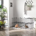 36 Panels Small Animal Playpen with Door for DIY Cages – Black / 380x140x440 mm
