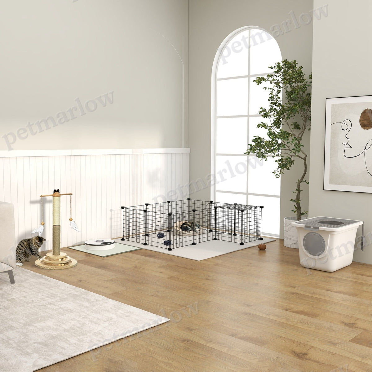 36 Panels Small Animal Playpen with Door for DIY Cages – view 4