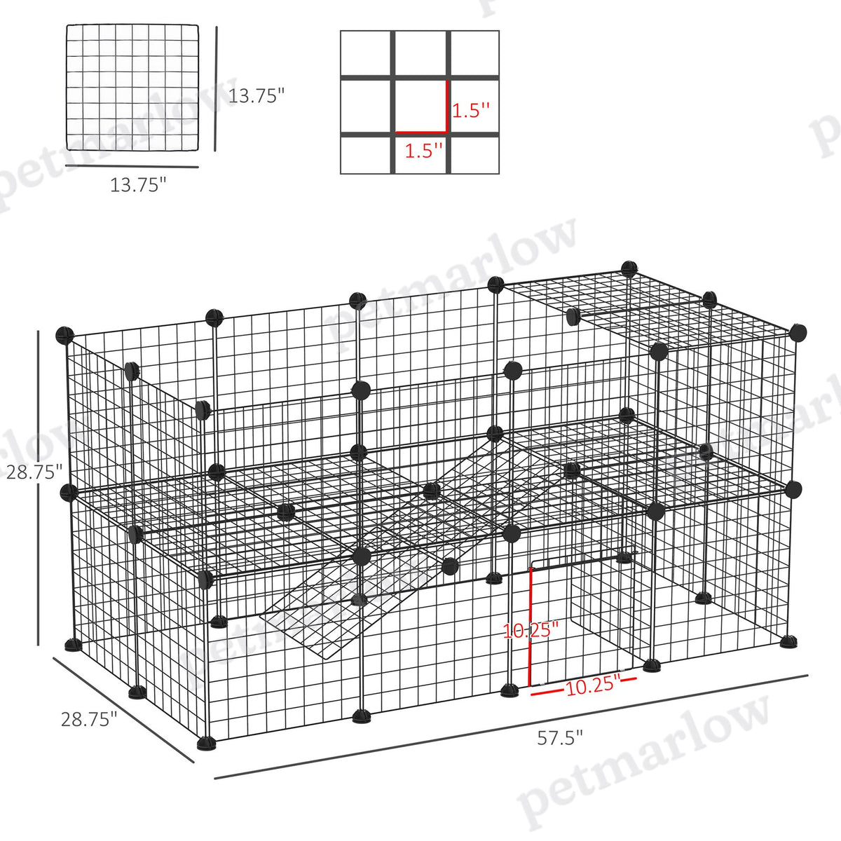 36 Panels Small Animal Playpen with Door for DIY Cages – view 6