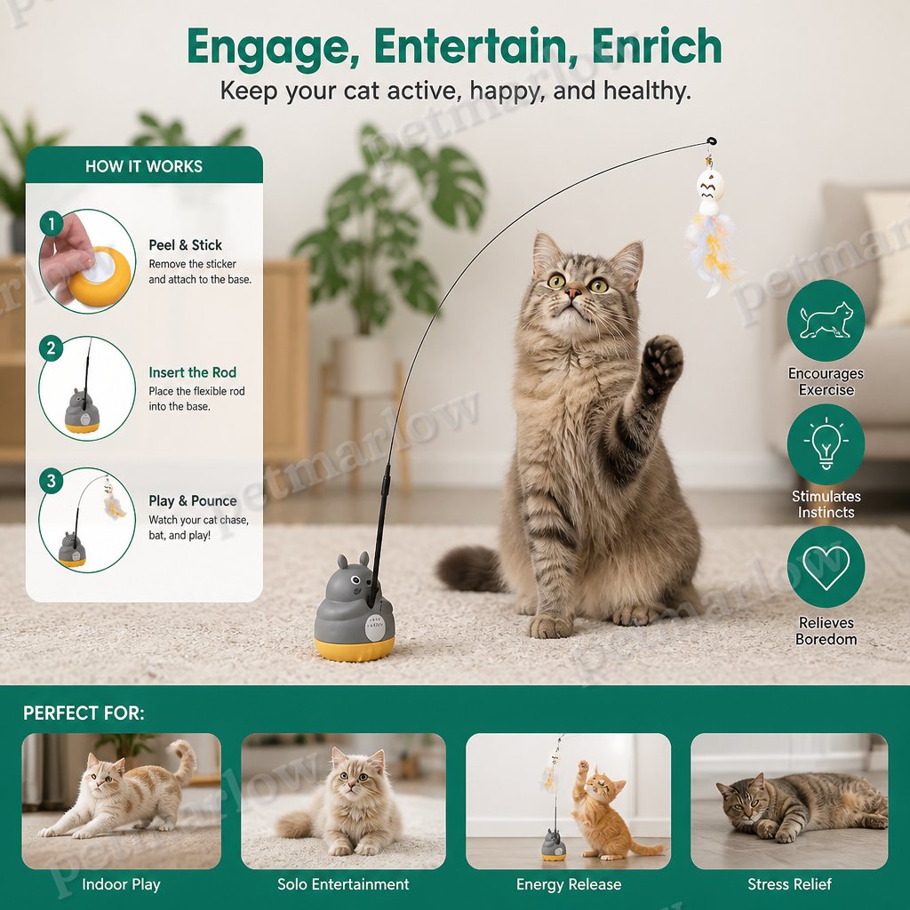 360° Interactive Self-Play Cat Teaser – view 2