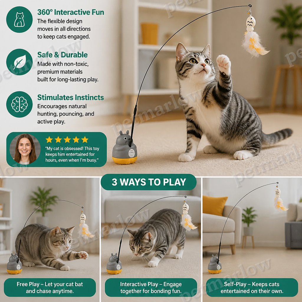 360° Interactive Self-Play Cat Teaser – view 3