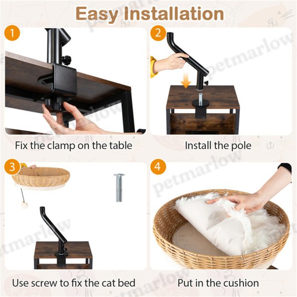 360° Rotatable Cat Bed Perch for Workspaces – view 2