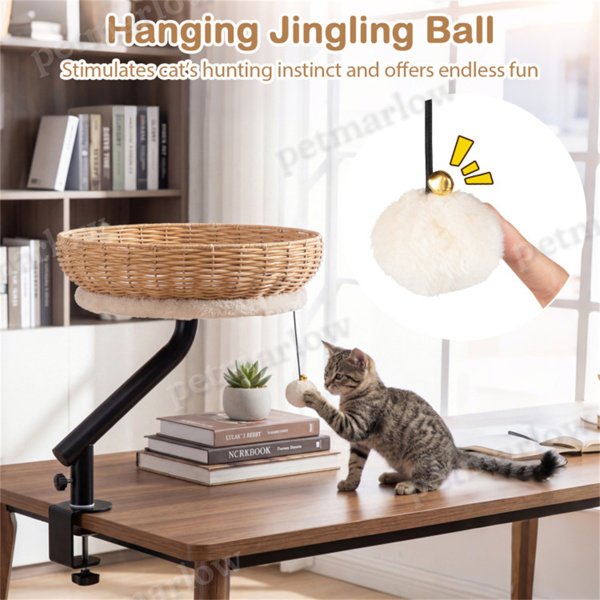 360° Rotatable Cat Bed Perch for Workspaces – view 6