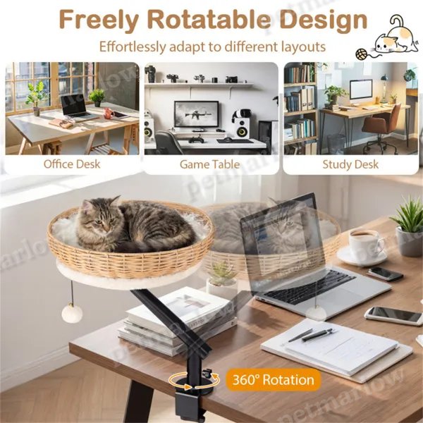 360° Rotatable Desktop Cat Bed Perch – view 5