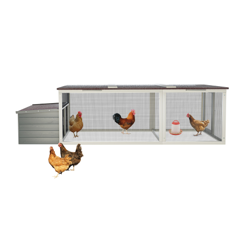 Large Wooden Chicken Coop with Nesting Box and Weatherproof Roof – view 8