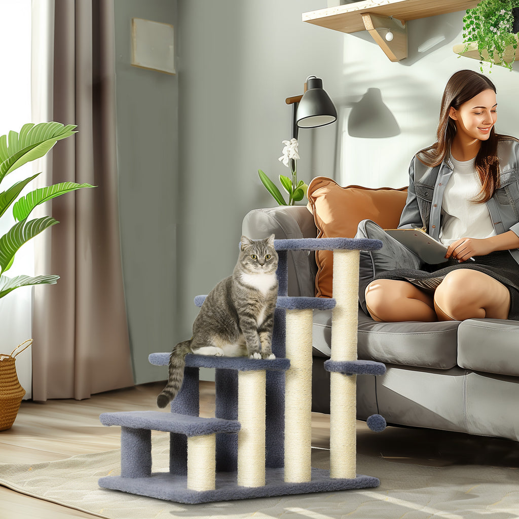 Cat Steps with Scratching Posts for High Bed and Sofa – view 8