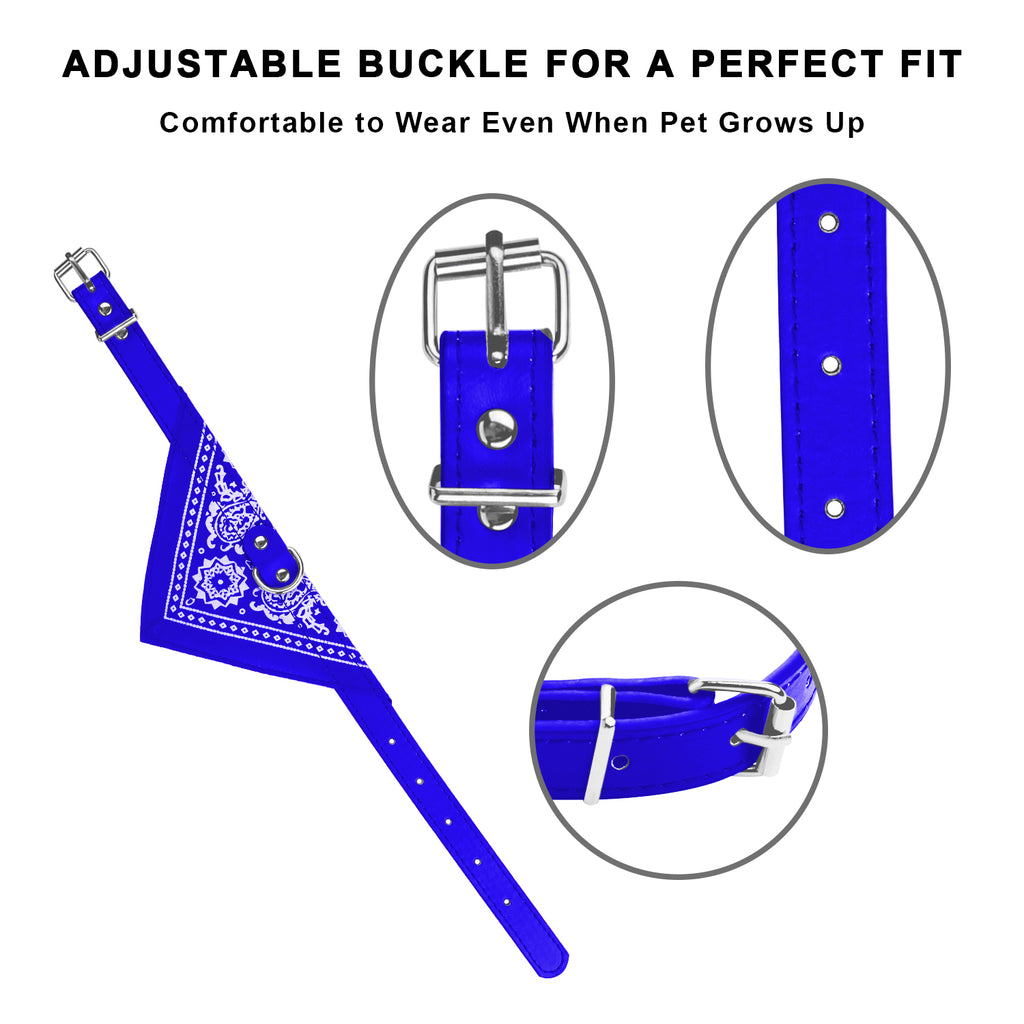 Adjustable Bandana Leather Pet Collar for Dogs and Cats – view 9