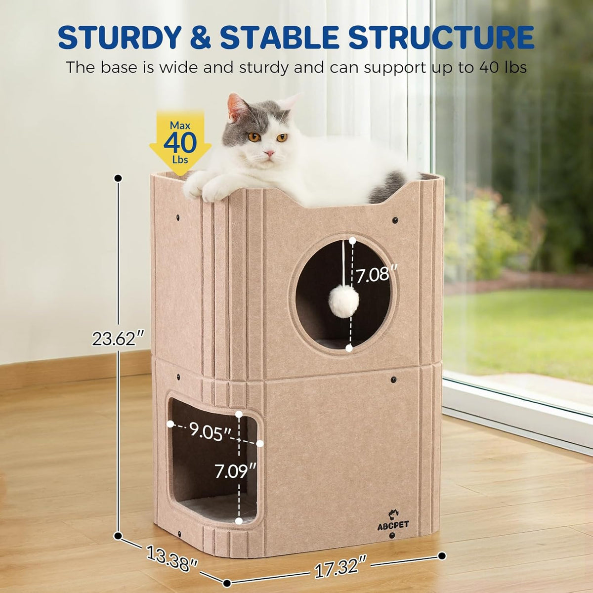 Cat House Indoor Felt Cat Bed With Scratch-Resistant Surface – view 12