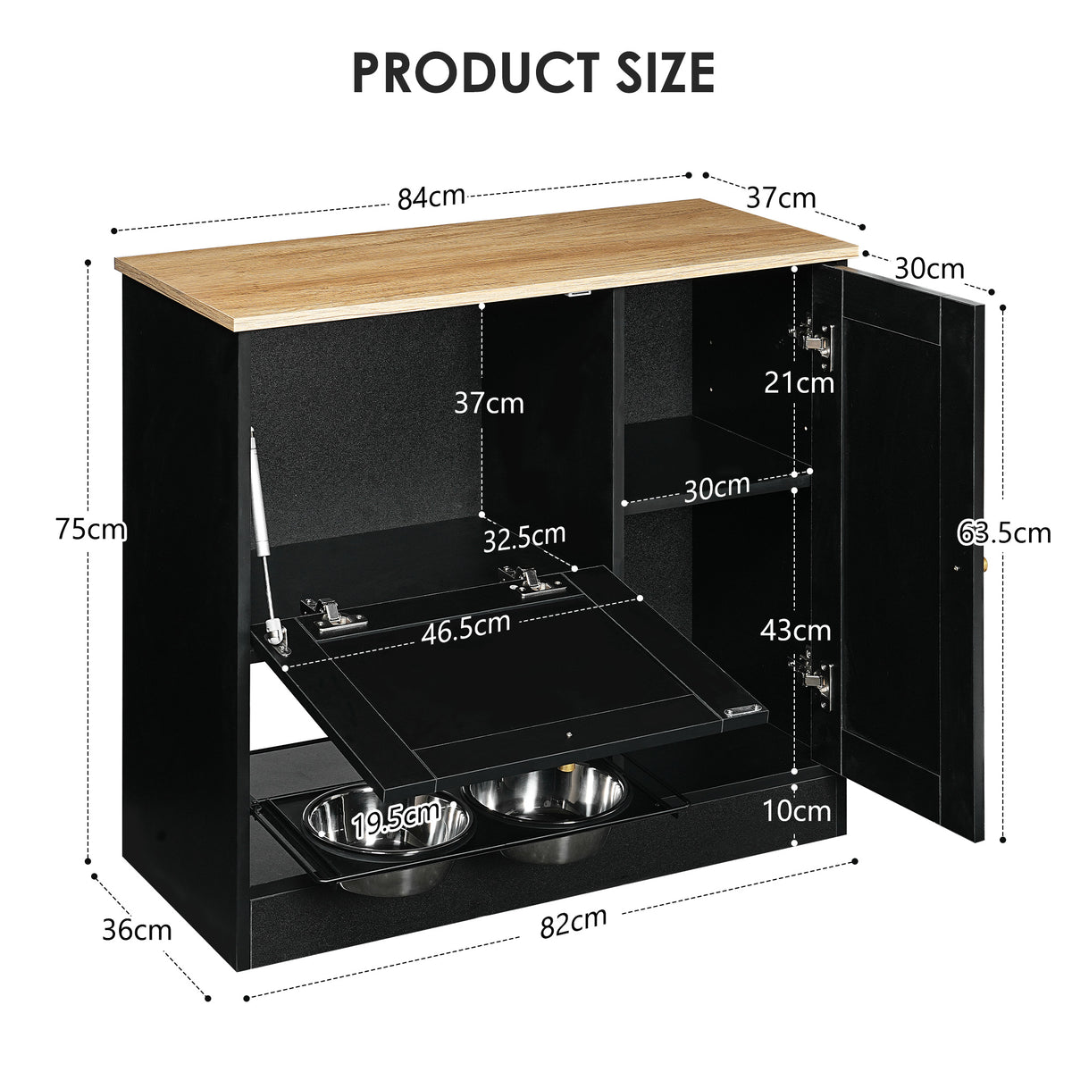 Pet Feeding Station With 2 Elevated Bowls – view 7