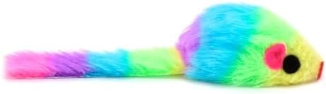 36PCS 1.8" Rainbow Color Furry Cat Toy Mice with Rattle Kitten Mouse Interactive Play – view 9