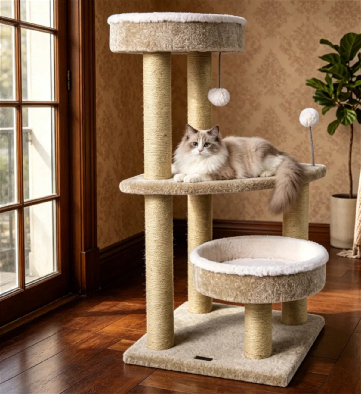 Compact 36" Cat Activity Center with Plush Rest Areas – view 8