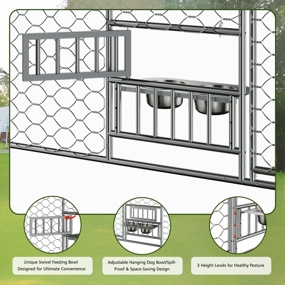 Large Outdoor Dog Kennel with Canopy for Comfort and Security – view 9