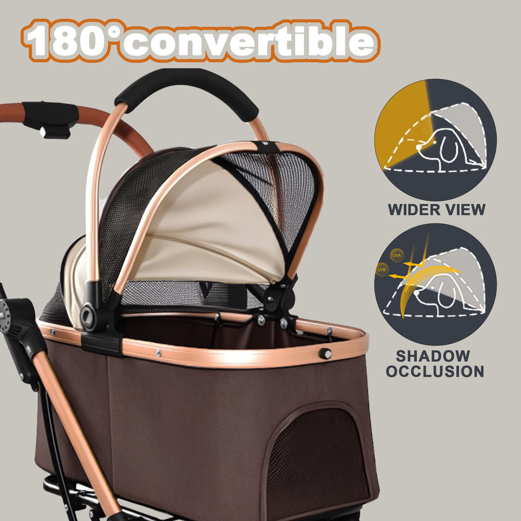 2-in-1 Detachable Pet Stroller for Dogs and Cats – view 10