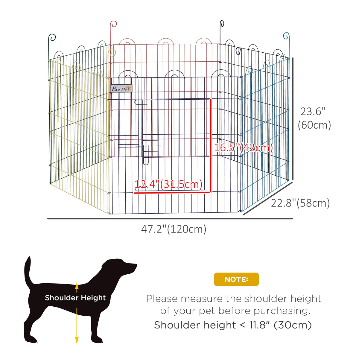 Portable Hexagon Dog Playpen with Step-Through Door – view 7