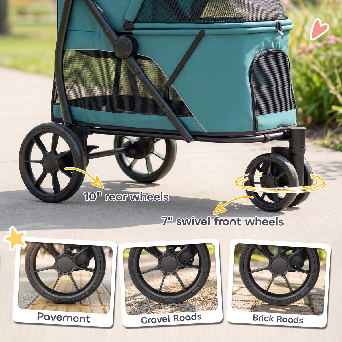 3 Wheel Pet Stroller for Medium Dogs – view 9