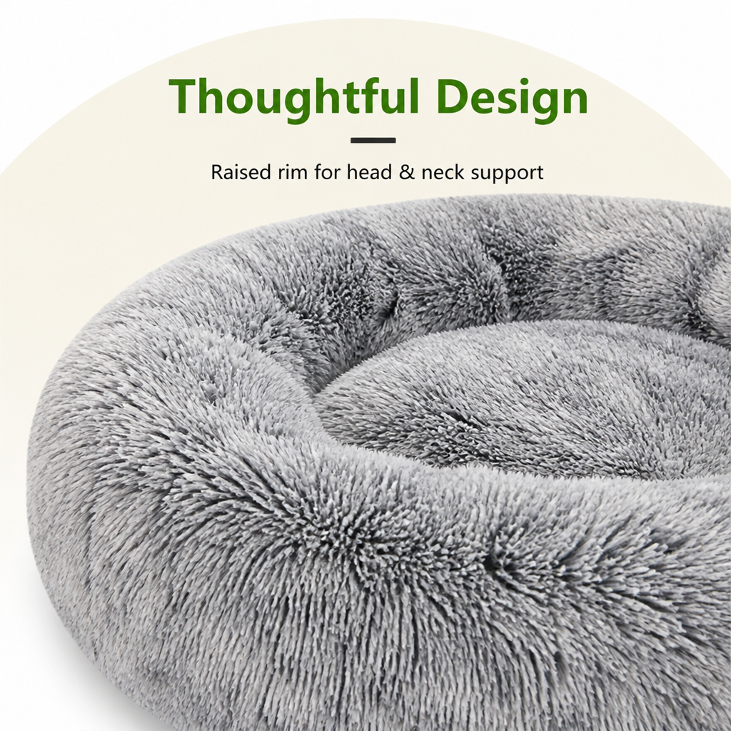 Petmarlow Plush Long-Pile Tie-Dye Round Dog Bed – view 10