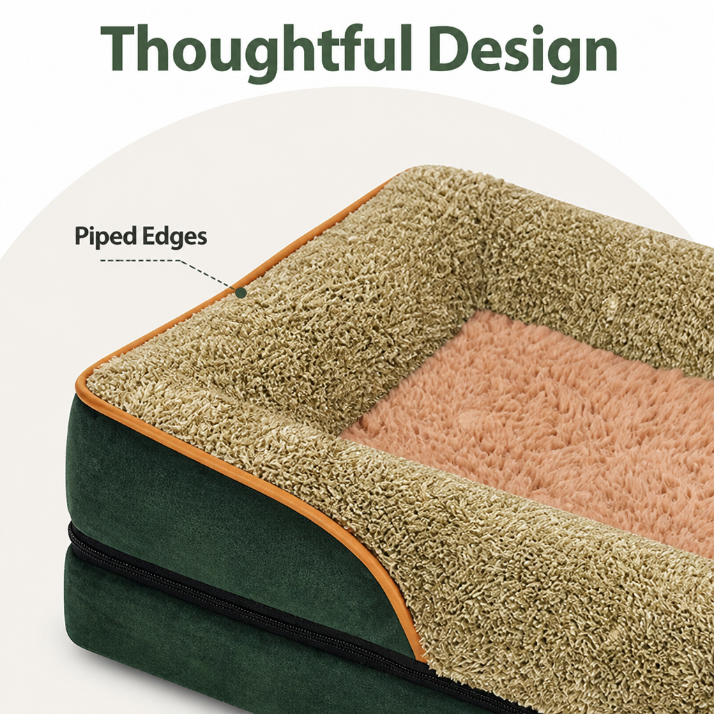 Petmarlow Removable Washable Plush Bolster Bed – view 8