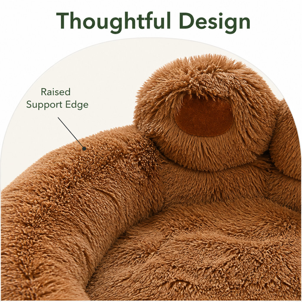 Petmarlow Bear Paw Plush & Non-Slip Dog Bed – view 7
