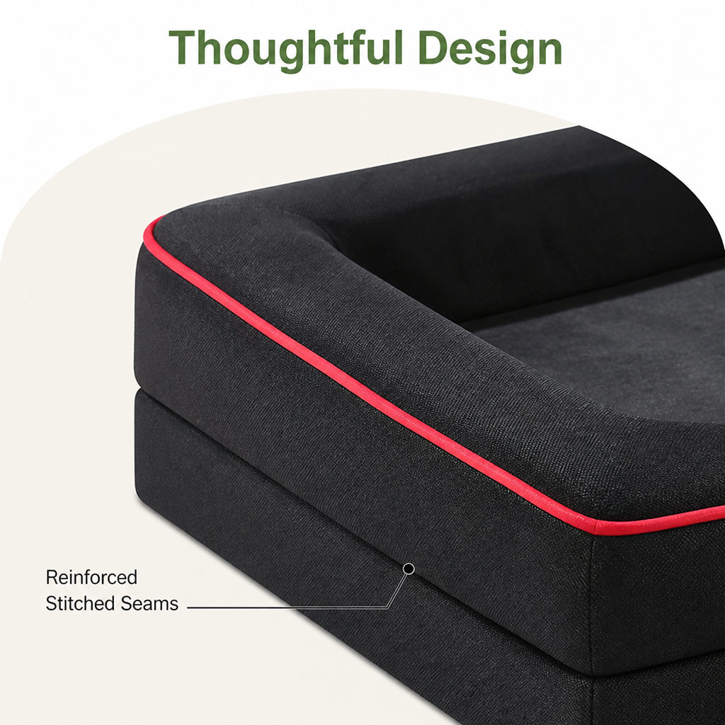 Petmarlow Orthopedic Egg-Crate Foam & Non-Slip Dog Bed (Removable Washable Cover) – view 14