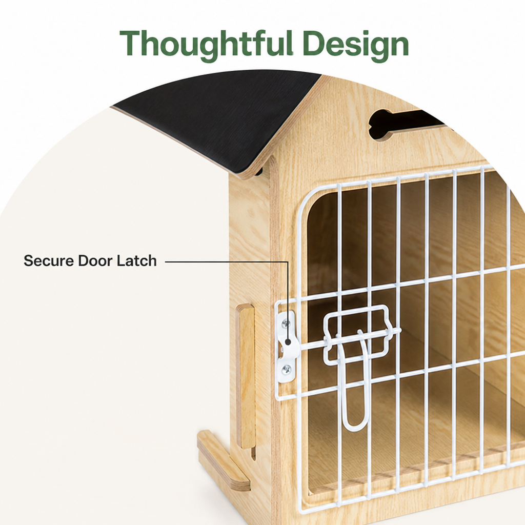 Petmarlow Elevated Wood & Ventilated Pet House (For Small Dogs & Cats) – view 11