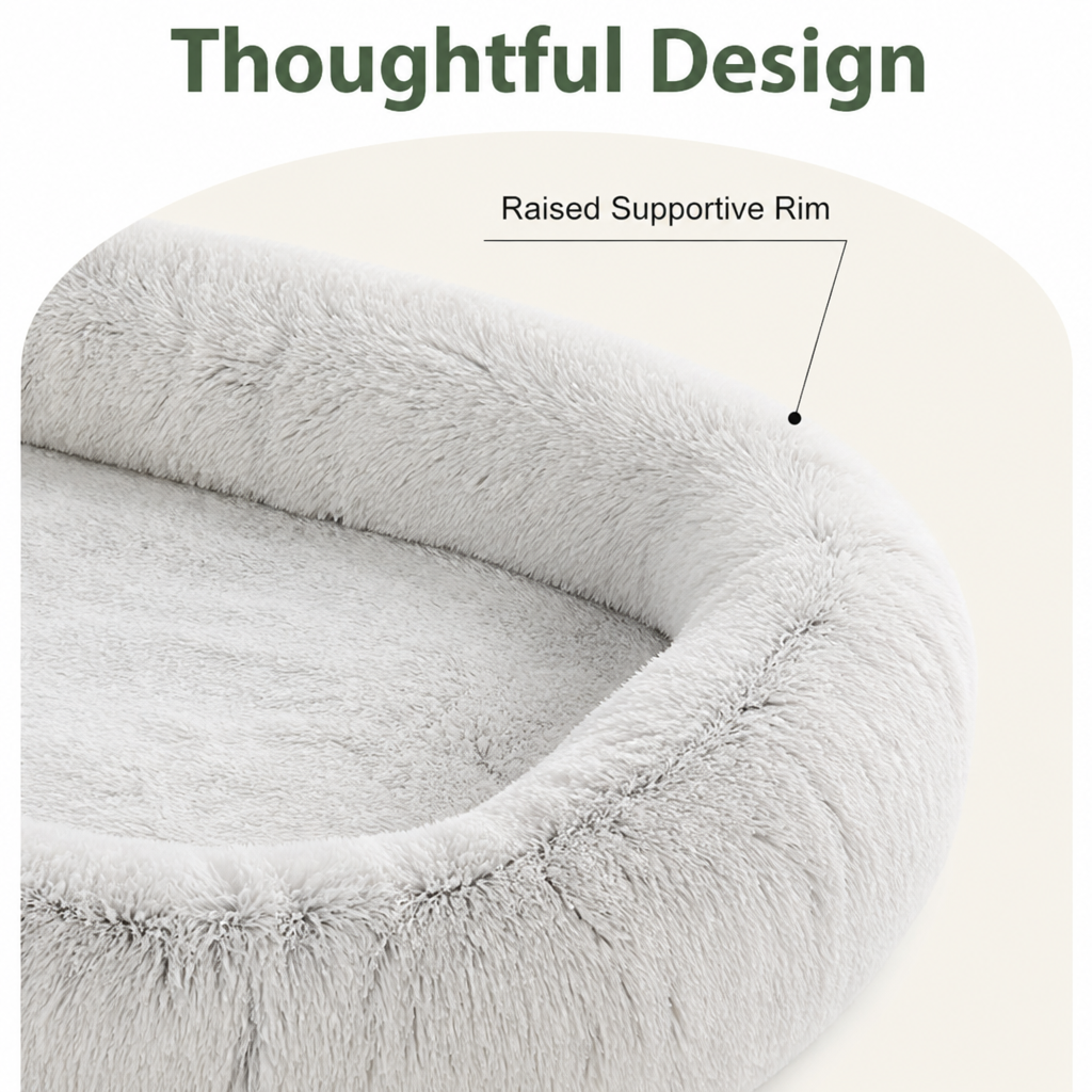 Petmarlow Orthopedic & Washable Faux Fur Human Dog Bed (Detachable Cover) – view 15