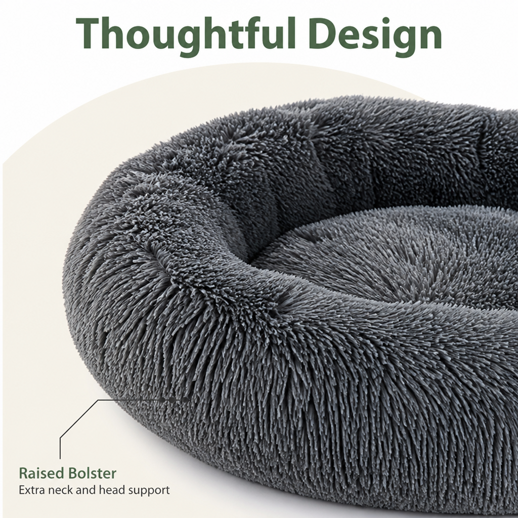 Petmarlow Calming Plush Donut Dog Bed – view 18