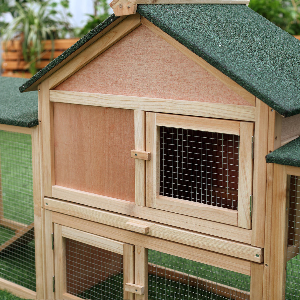Rabbit Hutch Outdoor with Run and Ramp for Small Animals – view 8