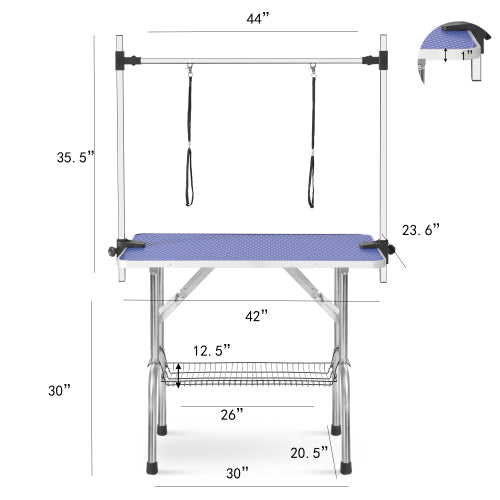 Large Pet Grooming Table With Adjustable Arms and Clips – view 8