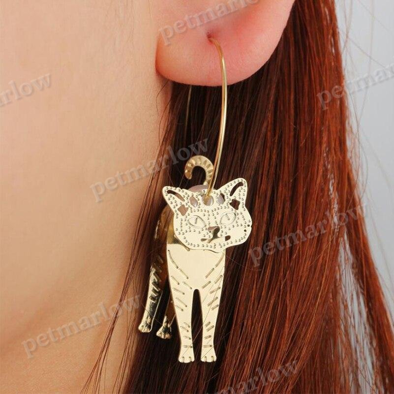 3D Cat Hoop Earrings – view 3