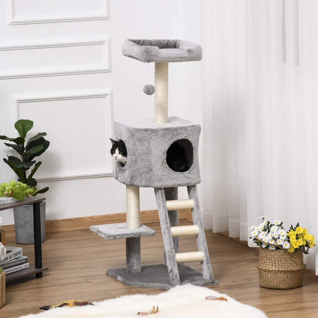 Tall Cat Tree Tower with Condo and Scratching Posts – view 7