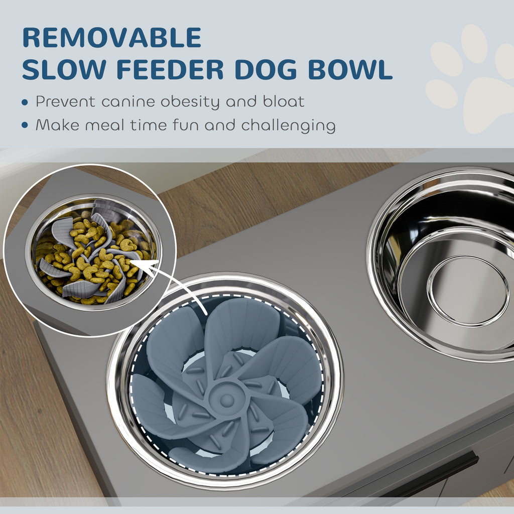 Elevated Dog Bowls with Storage and Slow Feeder Mat – view 8