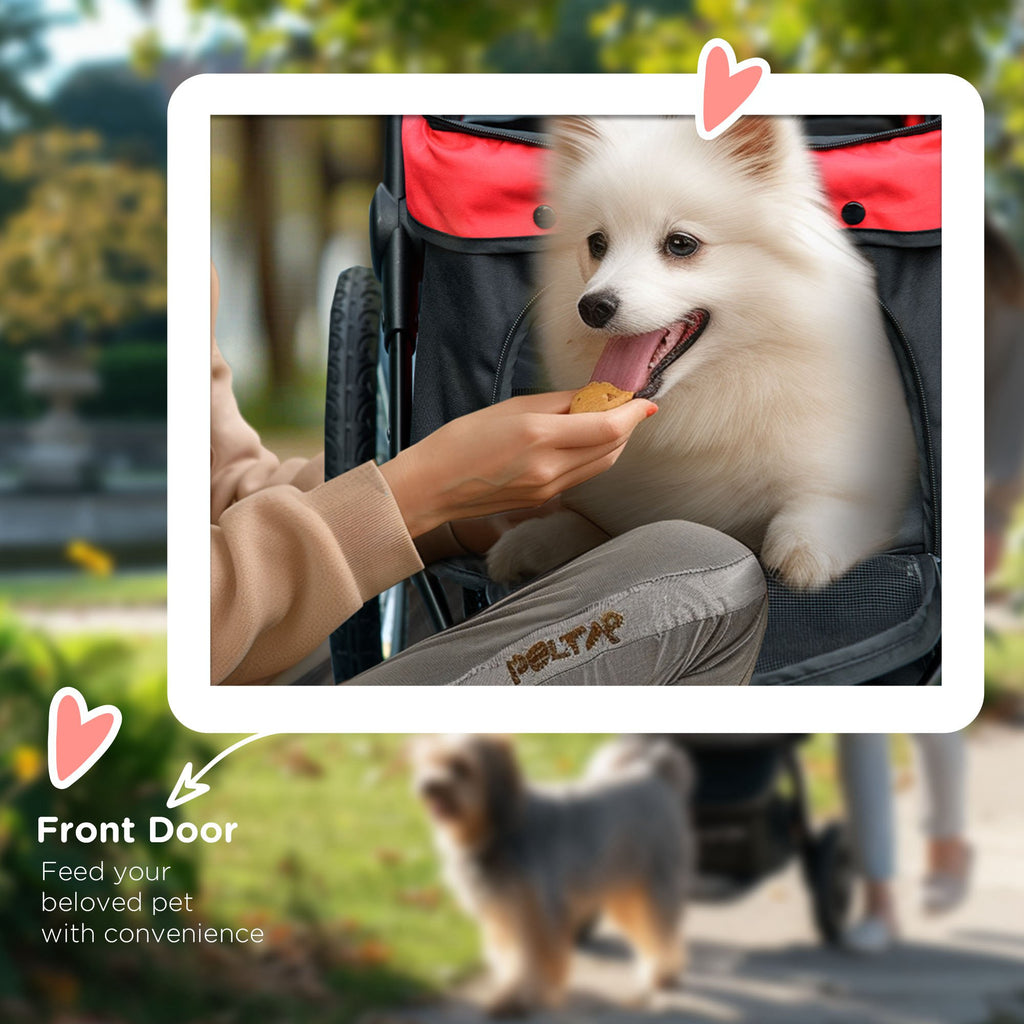 Pet Stroller for Small and Medium Dogs with Adjustable Canopy