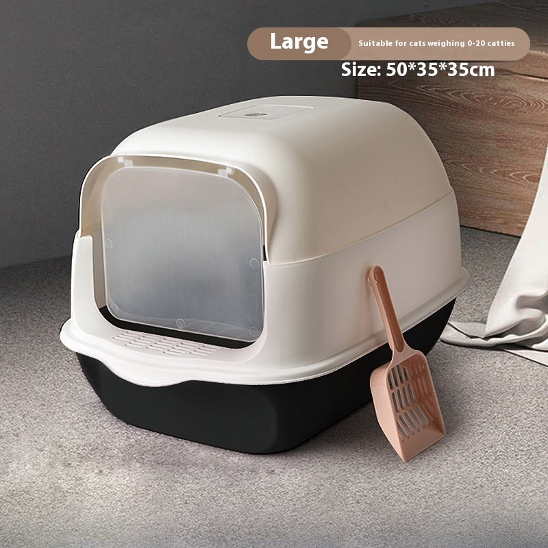 Oversized Fully Enclosed Cat Litter Box With Privacy Door – view 9