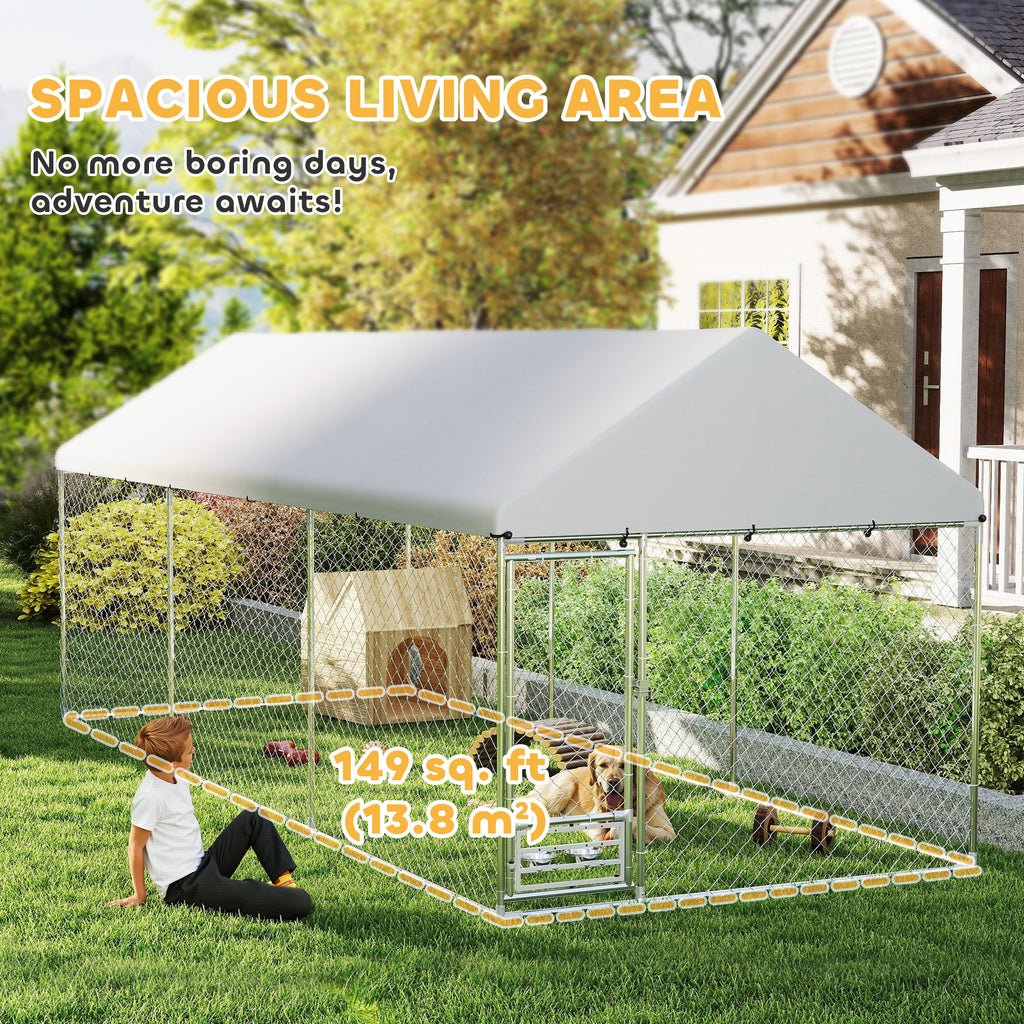 Outdoor Dog Kennel with Adjustable Bowl Rack – view 7