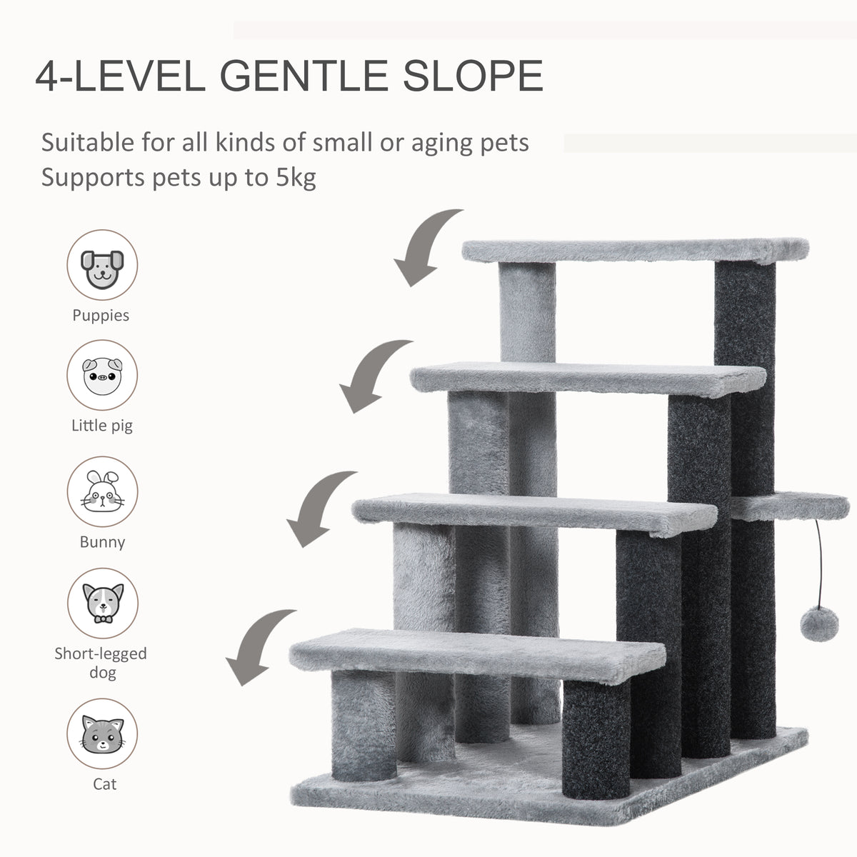 Cat Stairs Tower with Scratching Post