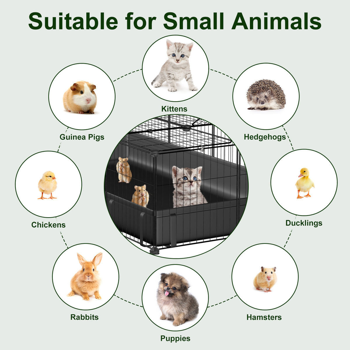 Guinea Pig Cage Playpen with Waterproof Floor Mat – view 8