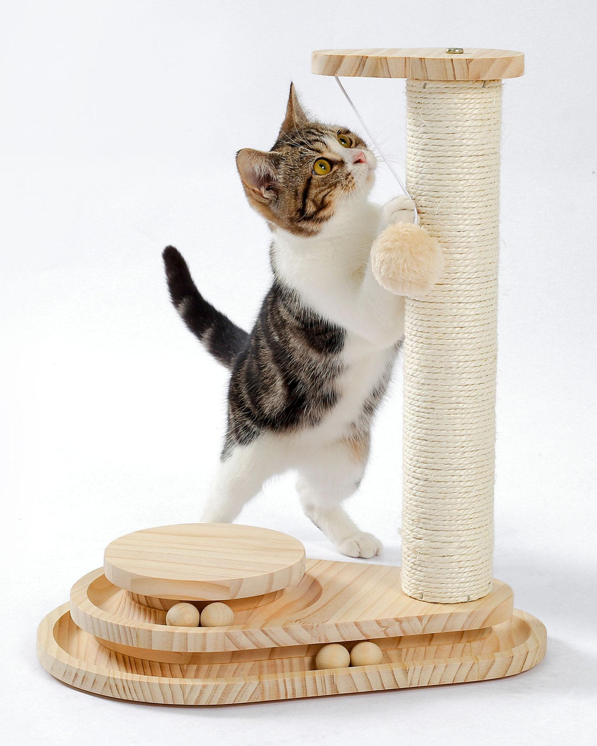 Sisal Cat Scratching Post with Ball Track