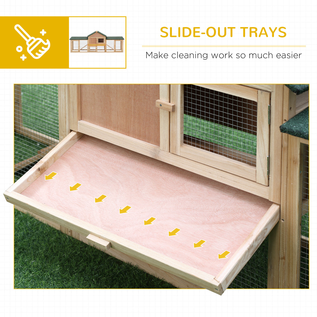 Rabbit Hutch Outdoor with Run and Ramp for Small Animals – view 7