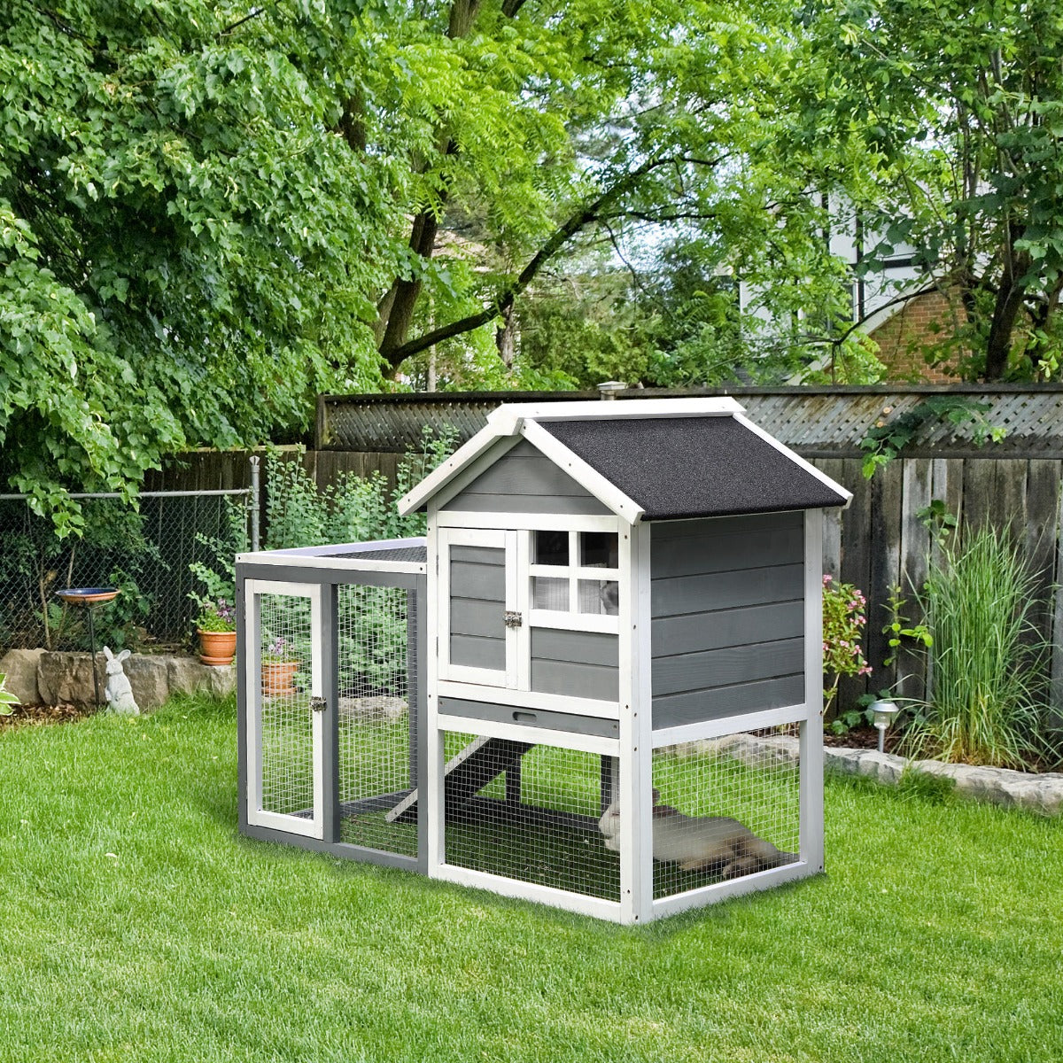 Indoor Rabbit Enclosure with Outdoor Run for Small Animals – view 9