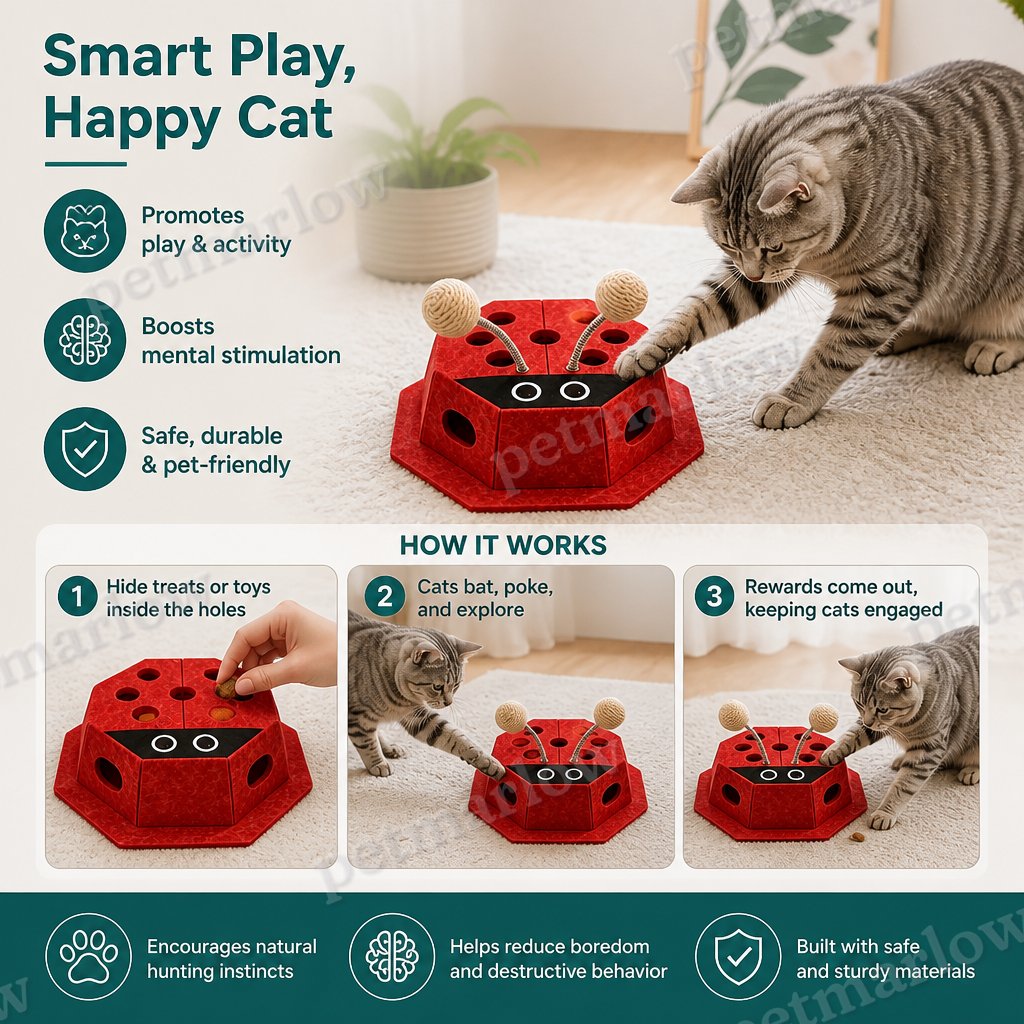 3in1 Interactive Ladybug Cat Puzzle Toy – view 2