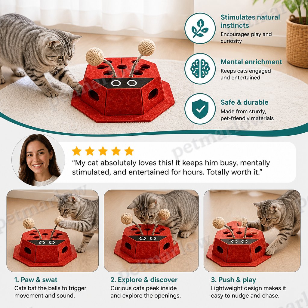 3in1 Interactive Ladybug Cat Puzzle Toy – view 4