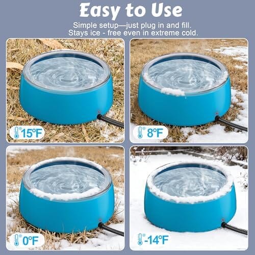 3L Heated Water Bowl, Outdoor Large Heated Dog Bowls – view 9