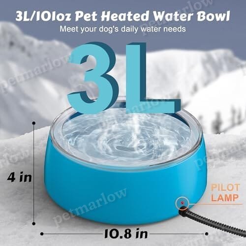 3L Heated Water Bowl, Outdoor Large Heated Dog Bowls – view 3