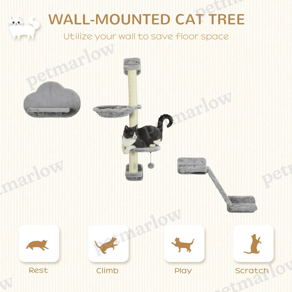 3PCs Cat Shelves with Hammock and Scratching Posts – view 5