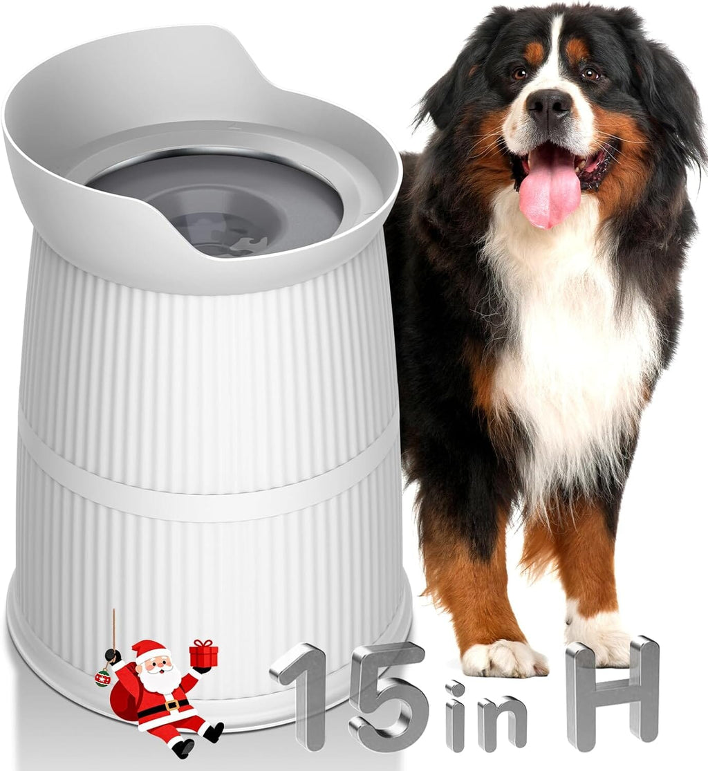 4.4L No Spill Dog Water Bowl Adjustable Raised Bowls